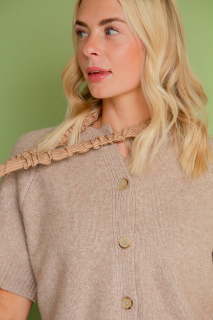 Coffee Striped Lanyard