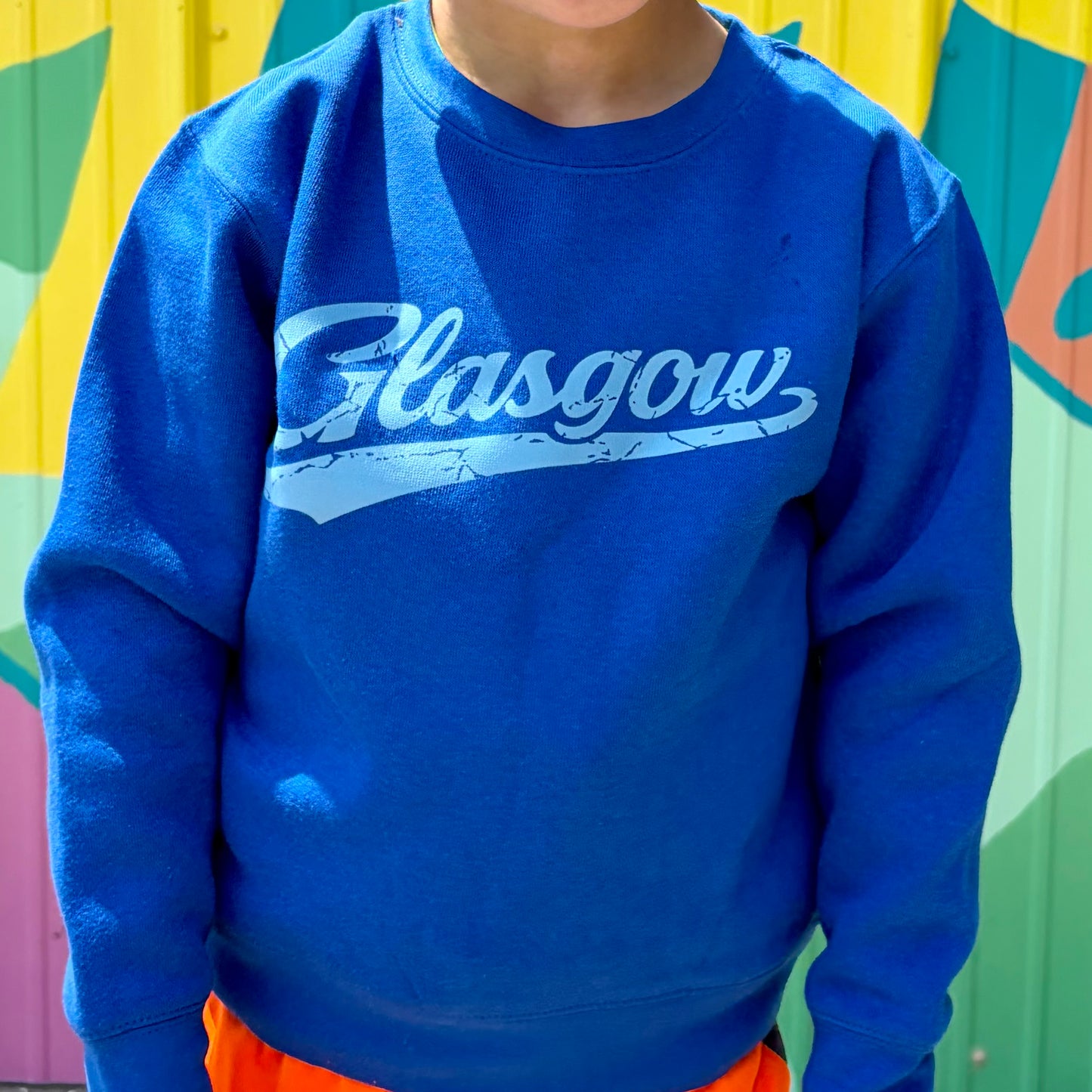 Glasgow Distressed Varsity Script Youth Sweatshirt