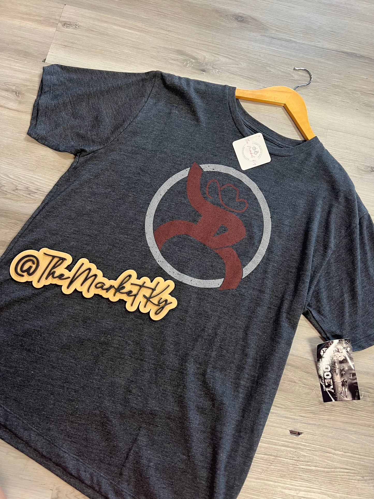 Hooey Men’s “Roughy 2.0” Charcoal Crew Neck Short Sleeve with Grey/Maroon Logo