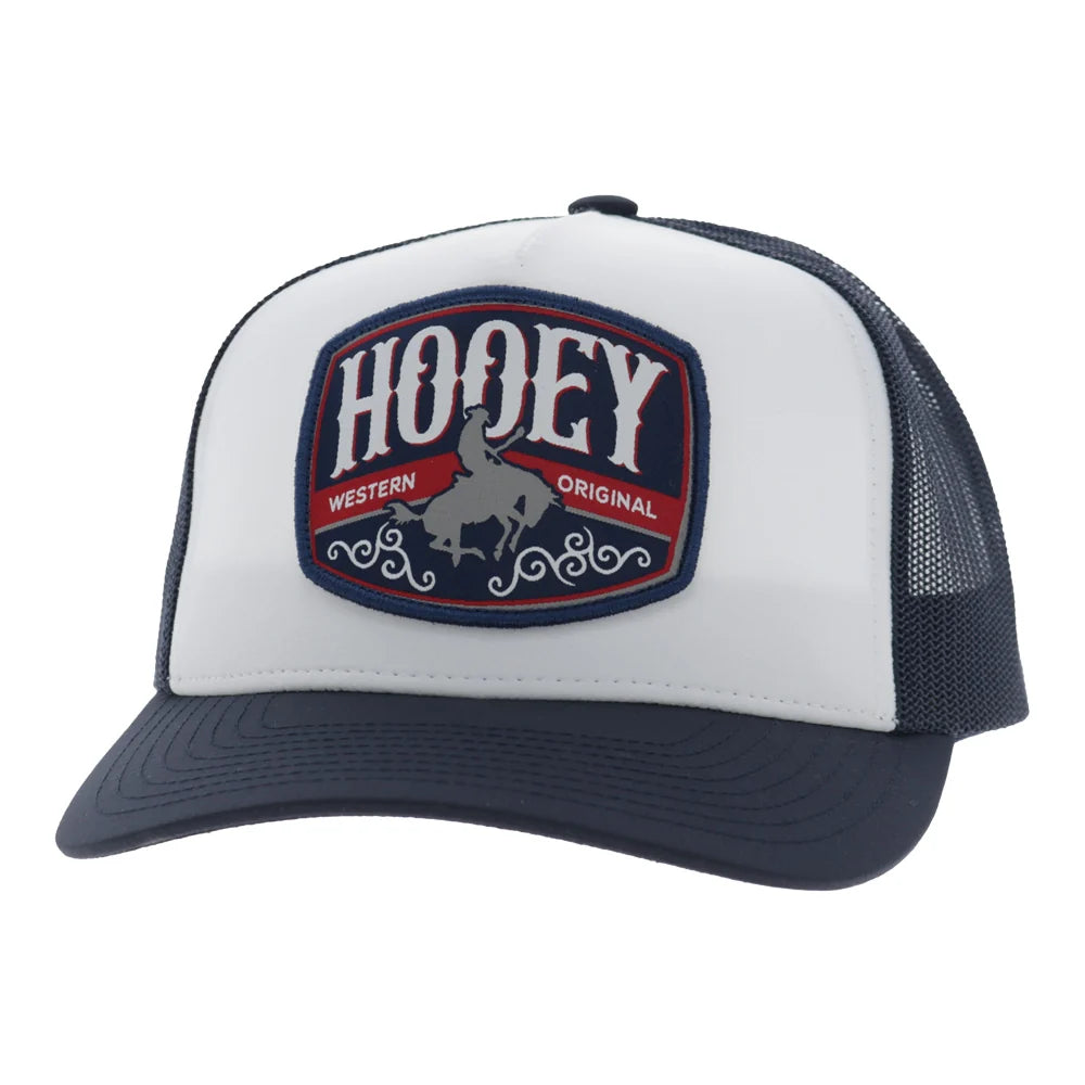 Hooey Men’s Salado Trucker Hat - White/Navy with Red/White/Navy Patch