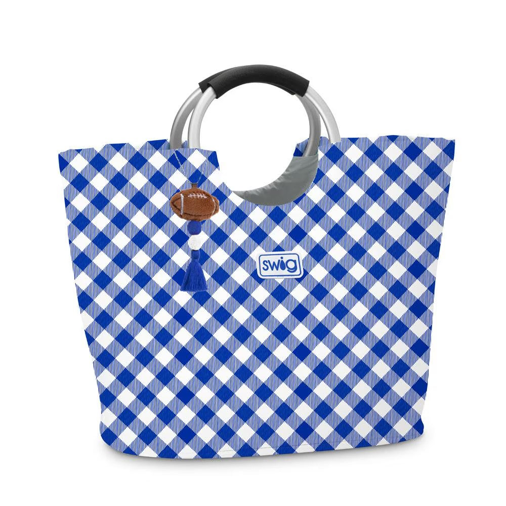 Swig Gameday Gingham Royal Loopi Tote Bag