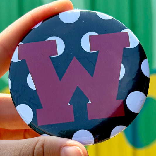W Polka Dot Button