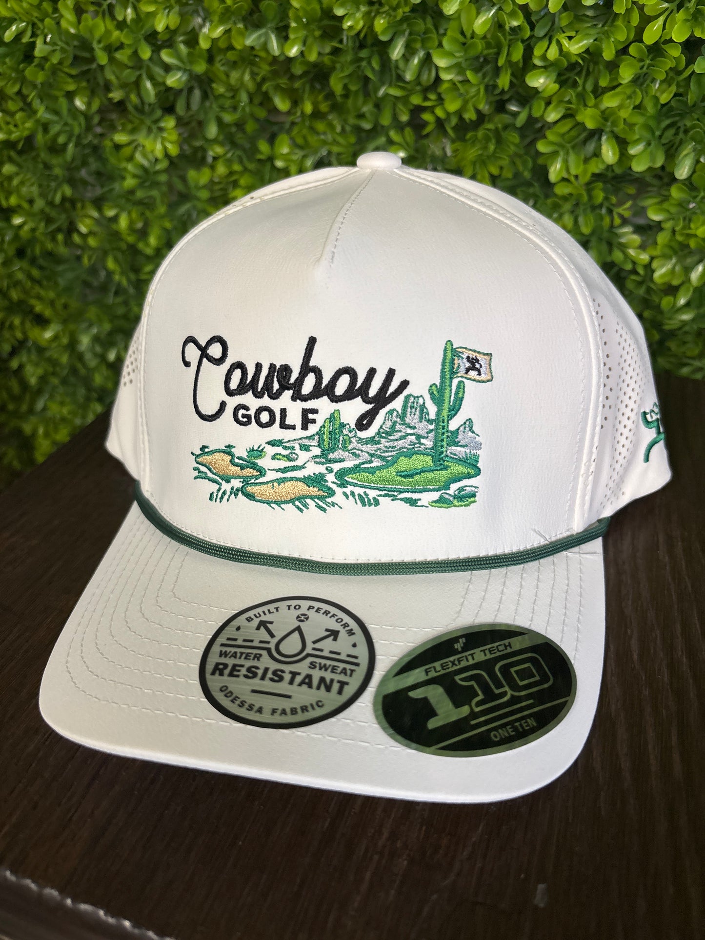 Cowboy Golf White Trucker Hat w/ Landscape