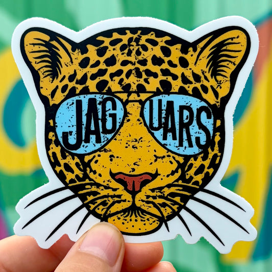 Jaguar in Aviators Sticker
