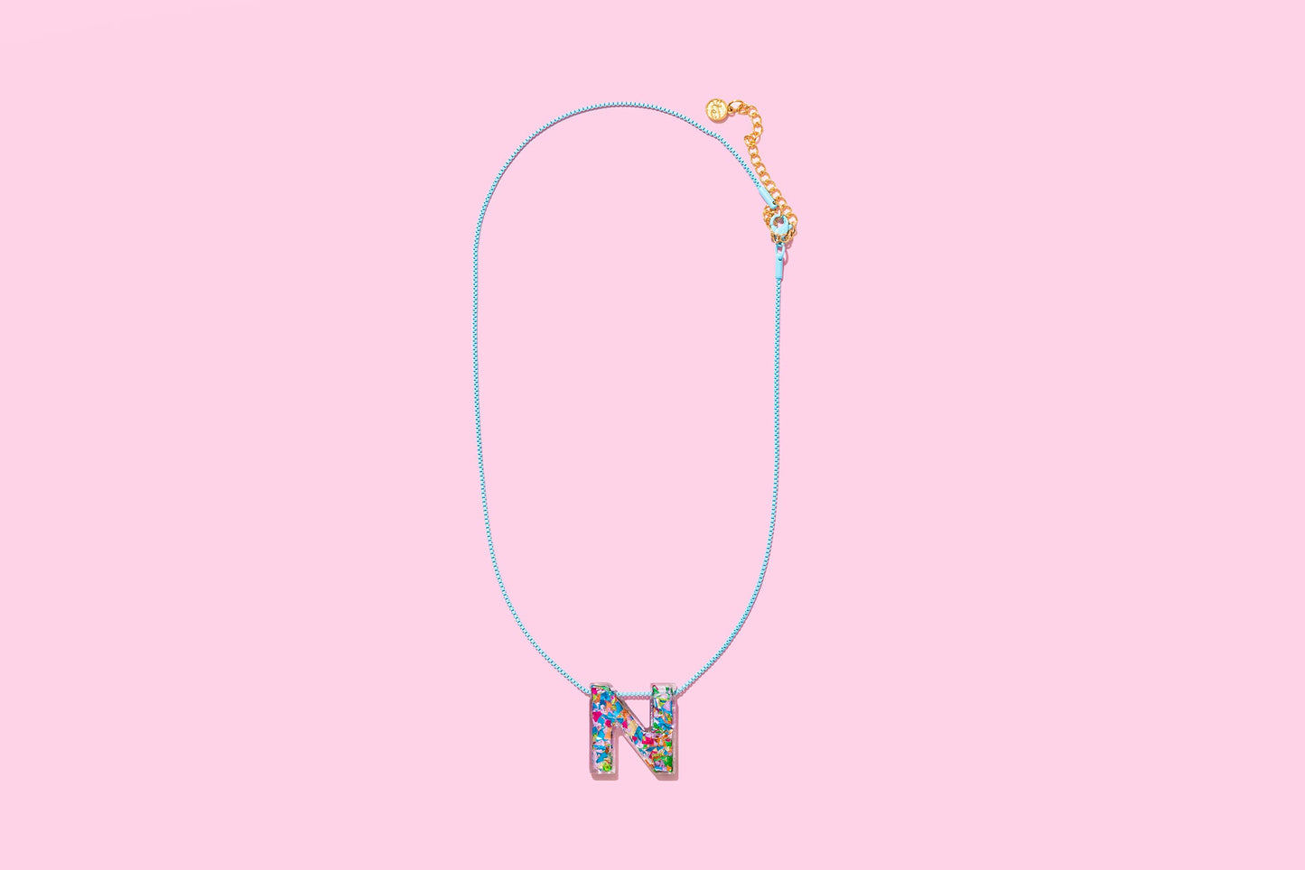 Chain Necklace - Letters - Colorful Confetti - J