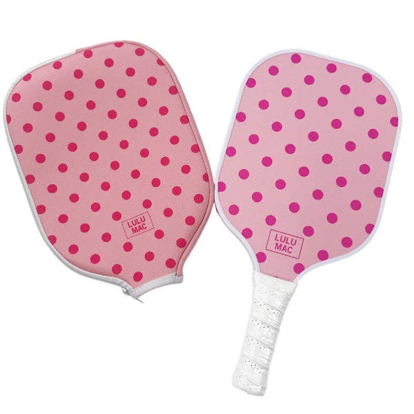 Lulu Mac Pink/Hot Pink Dot Pickleball Paddle + Case