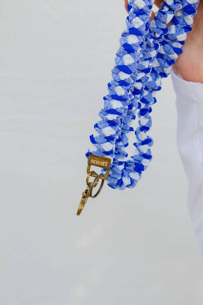 Royal Blue Checkered Lanyard