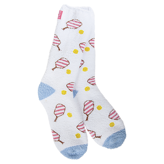 Pickleball Pink Cozy Crew Socks