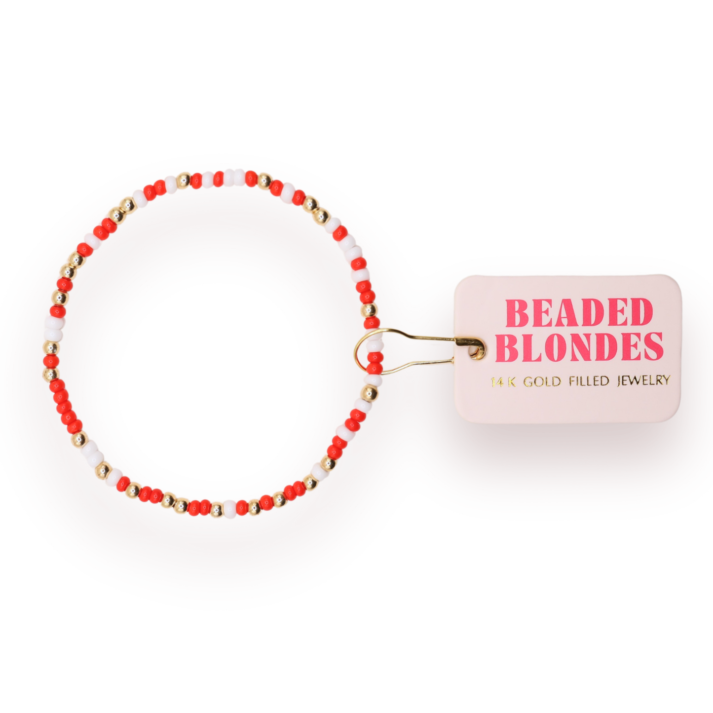 Bright Red and White Sprinkle Bracelet (Kids Size)