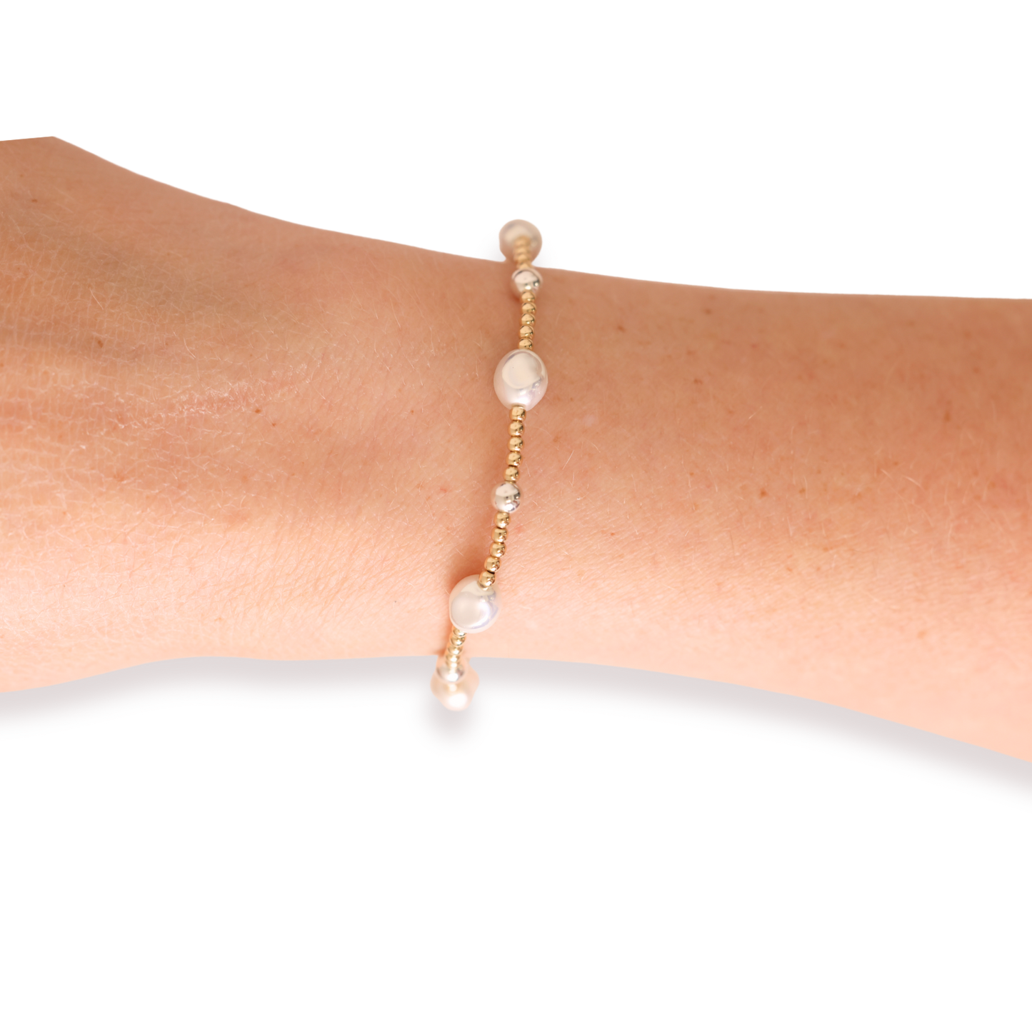 Maggie Bracelet in Gold with Silver: Standard 6.75 Inch