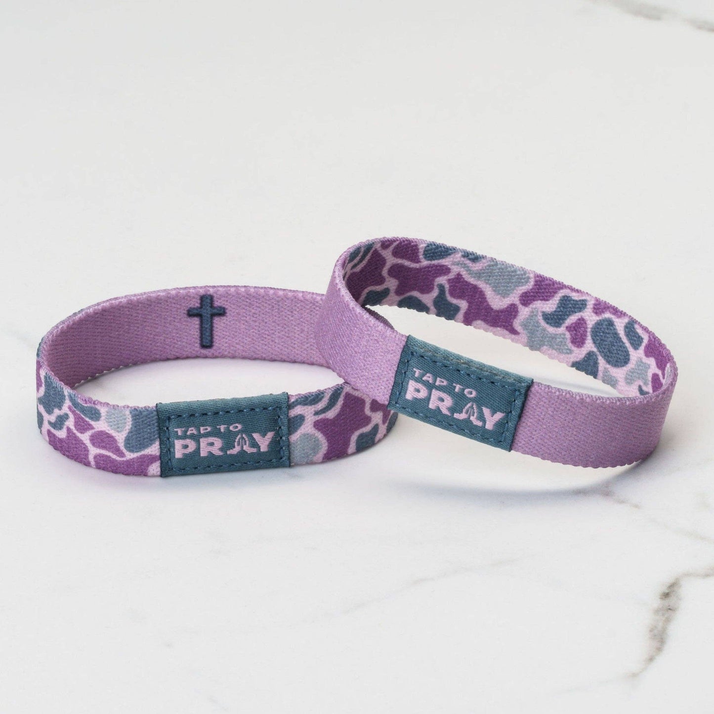 Tap To Pray® Wristband – River Rock Camo - Lilac: Small