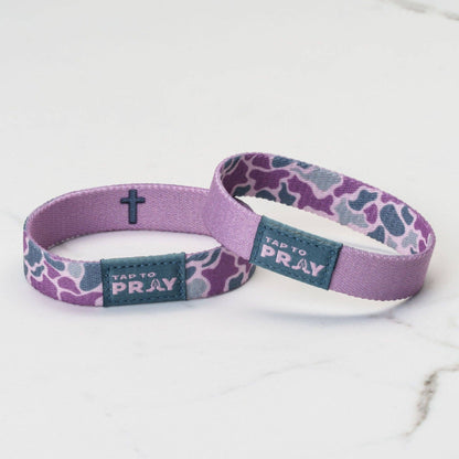 Tap To Pray® Wristband – River Rock Camo - Lilac: Small