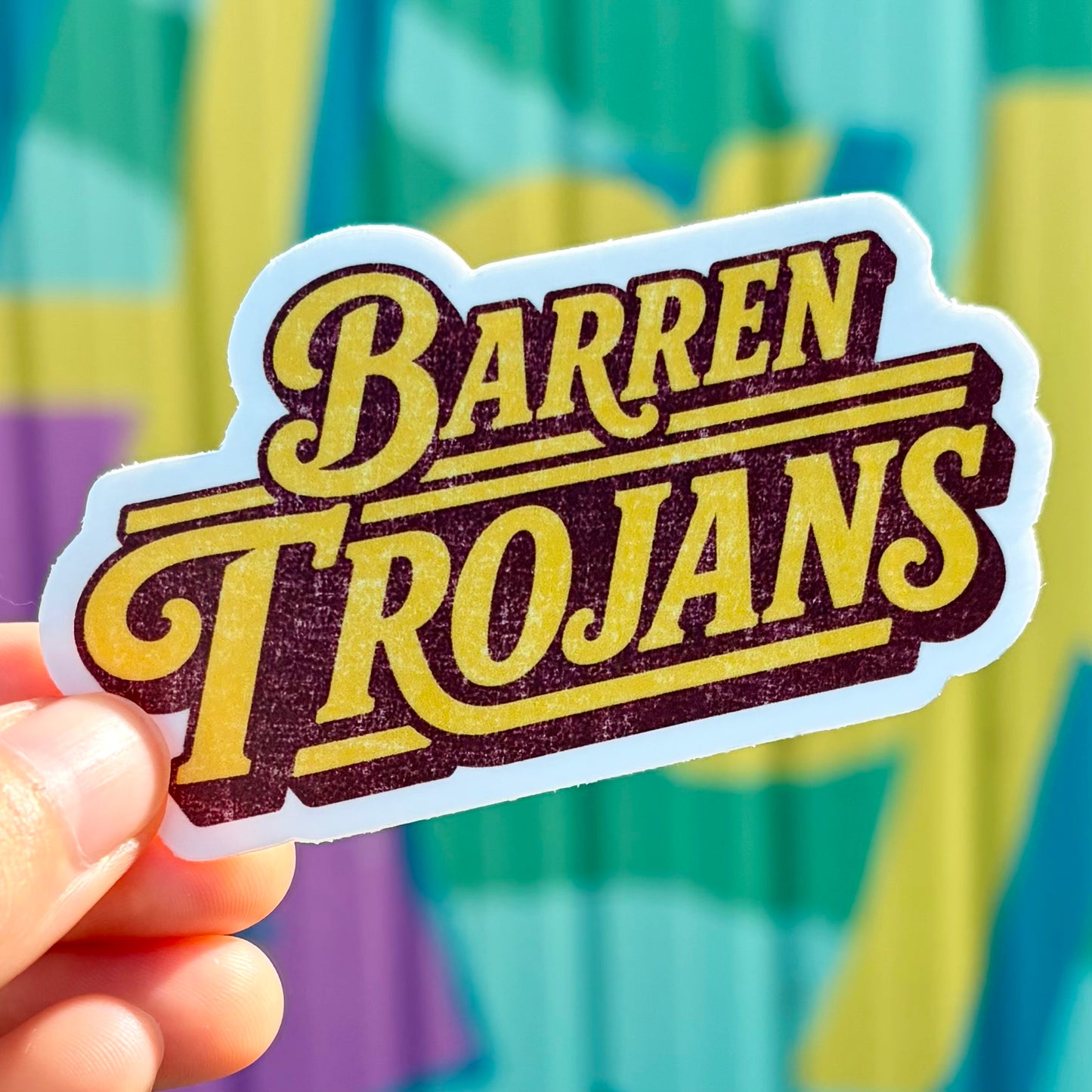 Retro Barren Trojans Sticker