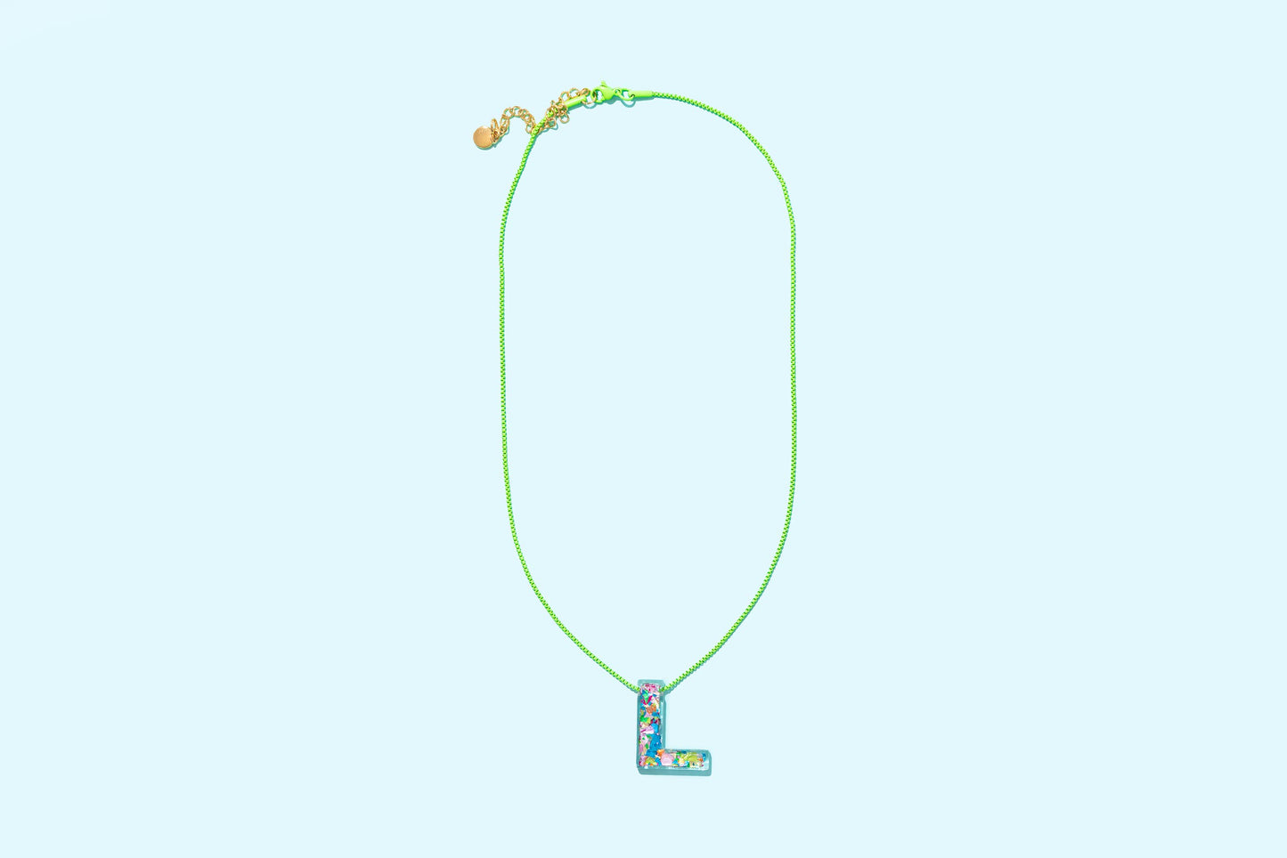 Chain Necklace - Letters - Colorful Confetti - J