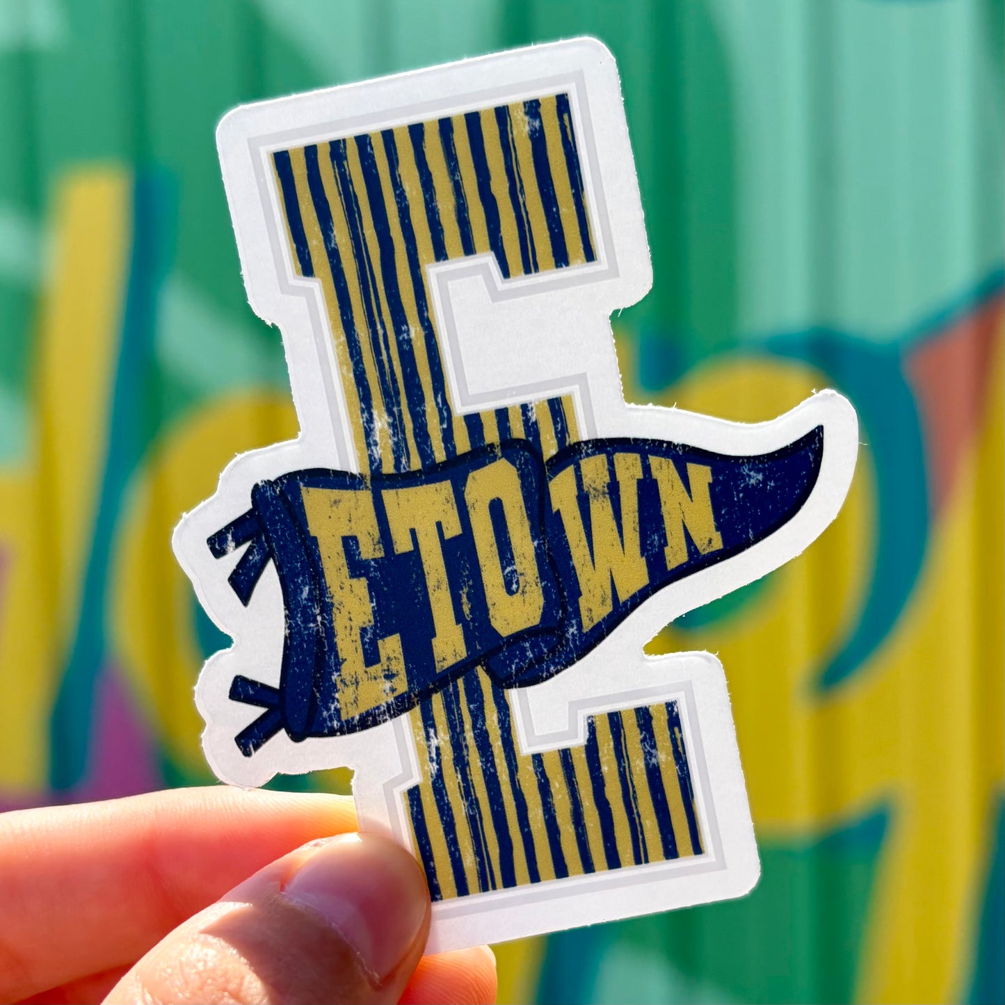 Vintage ETown Pennant Sticker