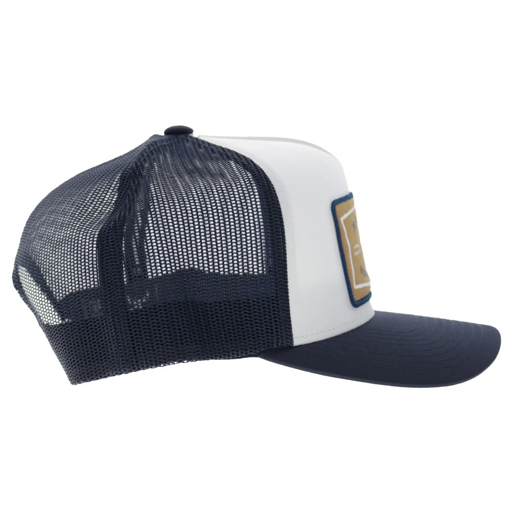 Hooey Men’s Rank Stock Trucker Hat - White/Navy