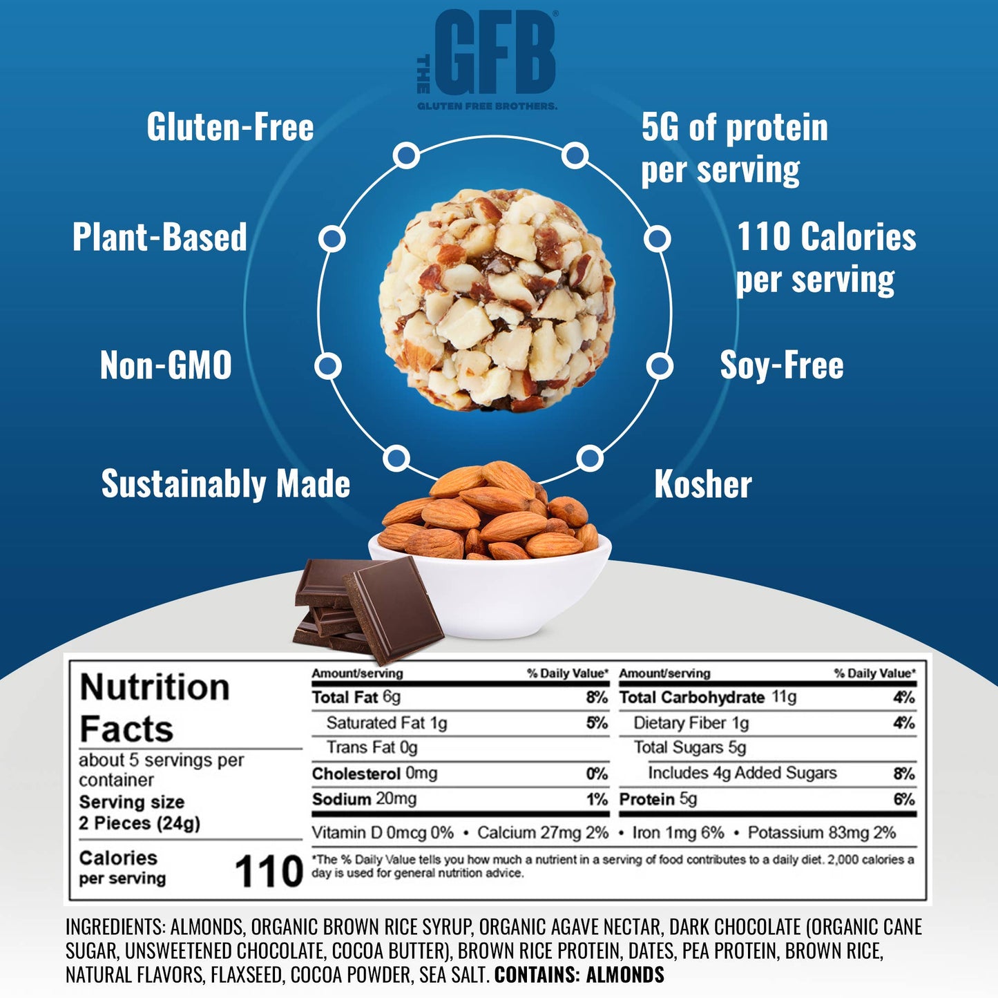 The GFB: Dark Chocolate Almond Protein Bites
