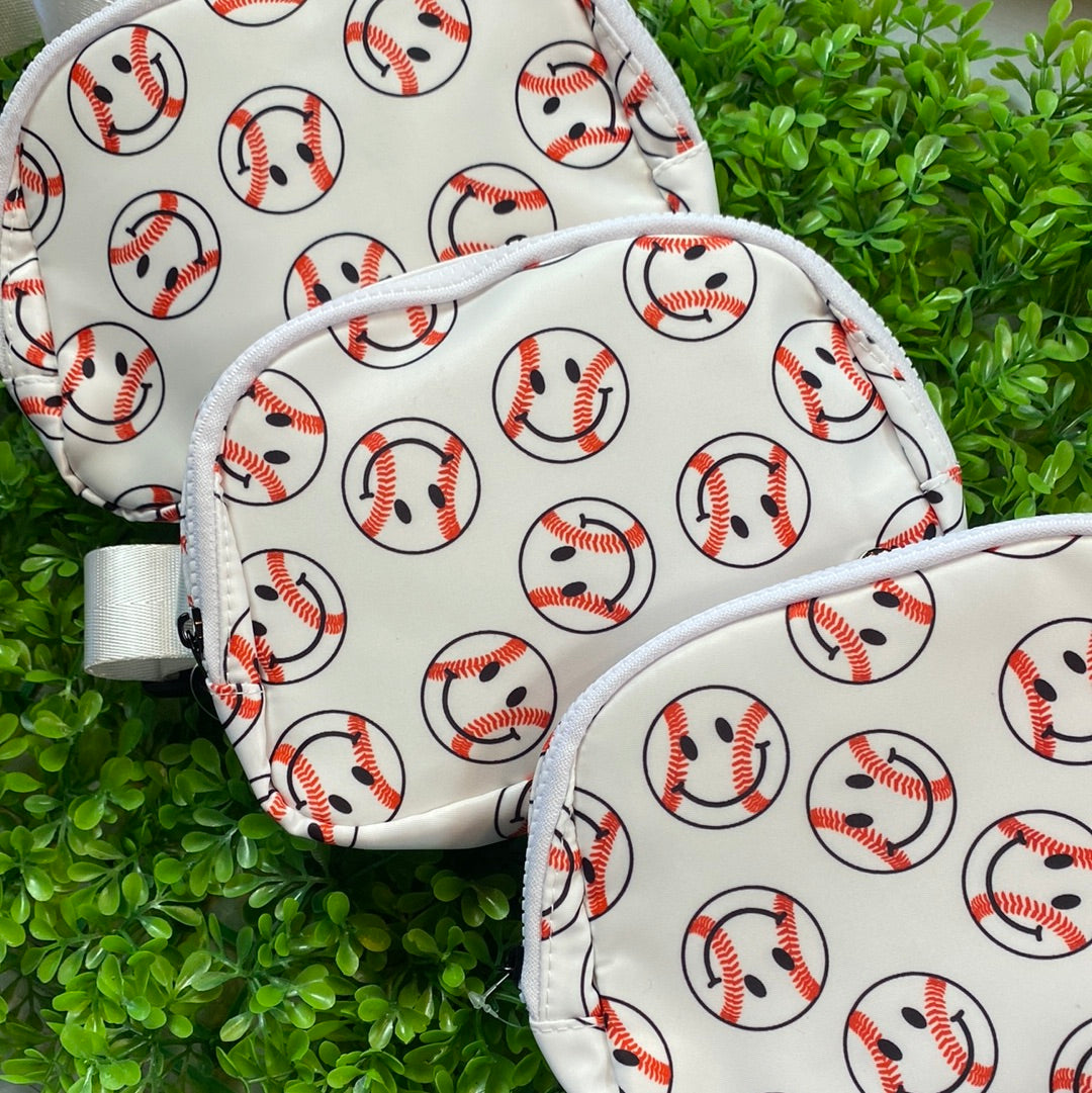 Baseball Smiley Belt Bag