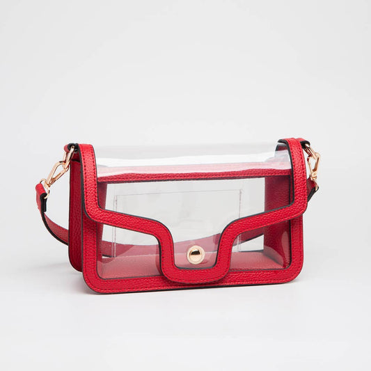 Game Day Stadium Clear Envelope Shoulder Bags: Red