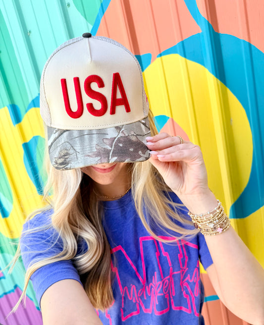USA Camo Embroidered Trucker Hat