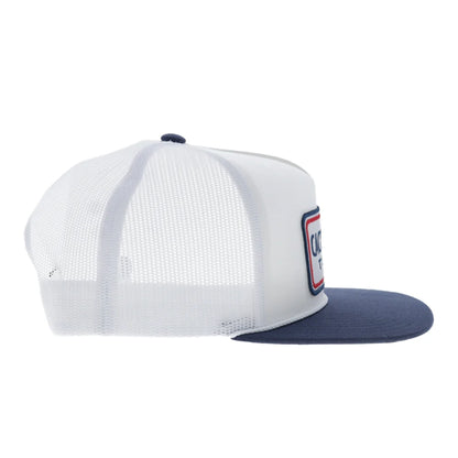 Hooey CR129 Cactus Ropes Trucker Snapback Hat - White/Navy