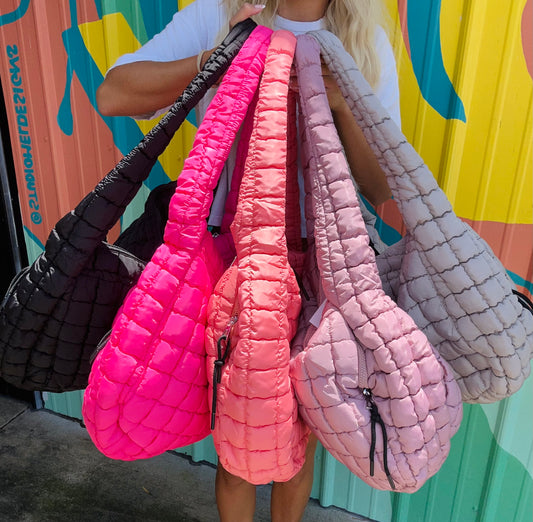 Oversized Quilted Hobo Tote Bag