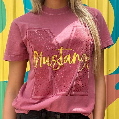 Red Cross Mustangs Spangled Comfort Colors Tee