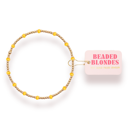 Yellow Dainty Poppi Bracelet: Gold / Standard 6.75 inch