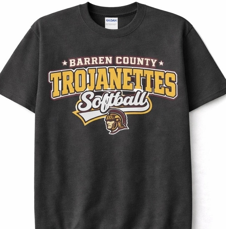 BC Trojanettes Softball Classic Varsity Tee - Black