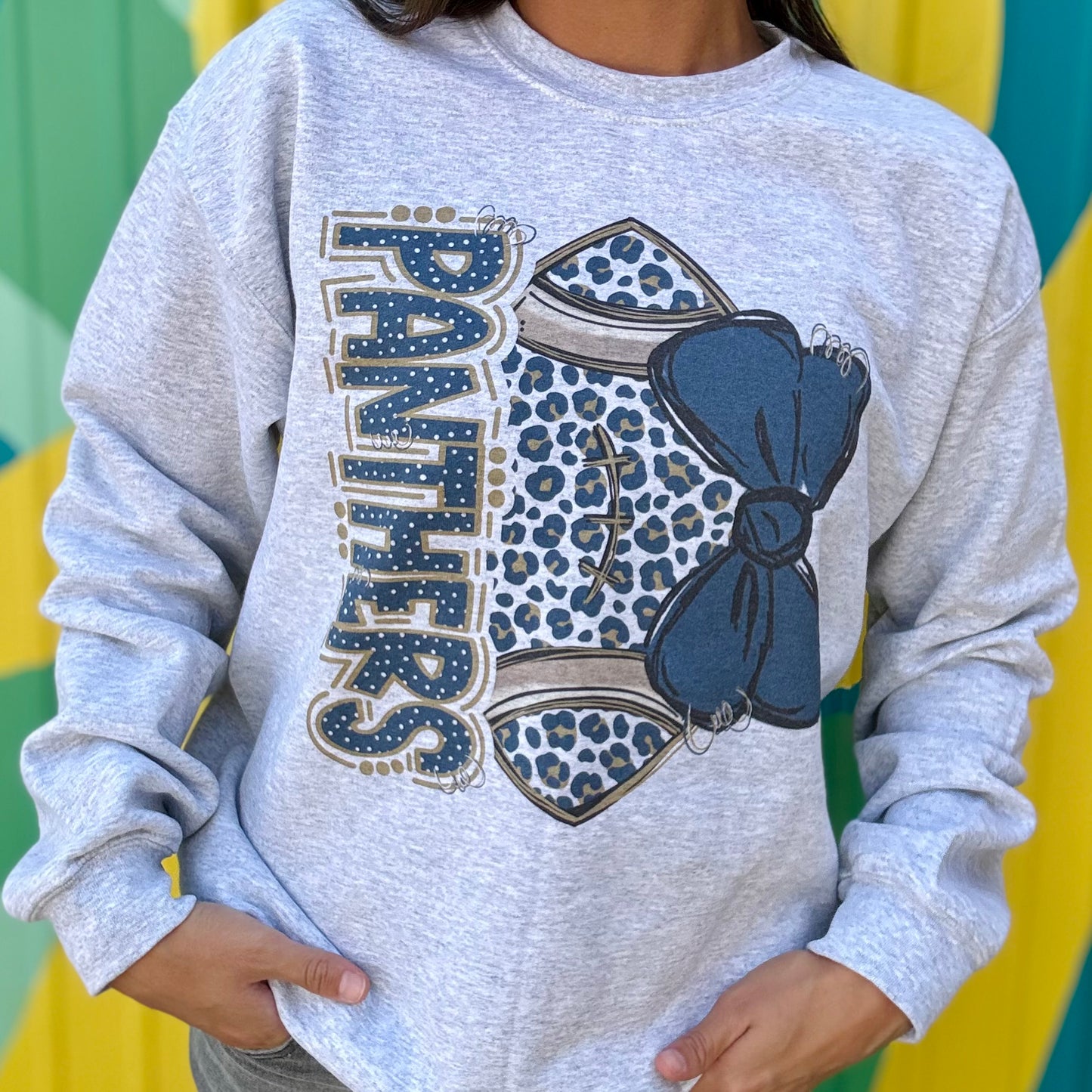 Panthers Cheetah Print Football Sweatshirt