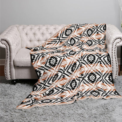Tribal Pattern Cozy Soft Throw Blanket : 02 / ONE SIZE