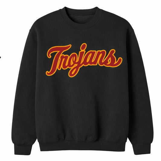 Trojans Retro Script Sweatshirt - Black
