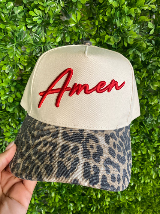 Cheetah Amen Hat