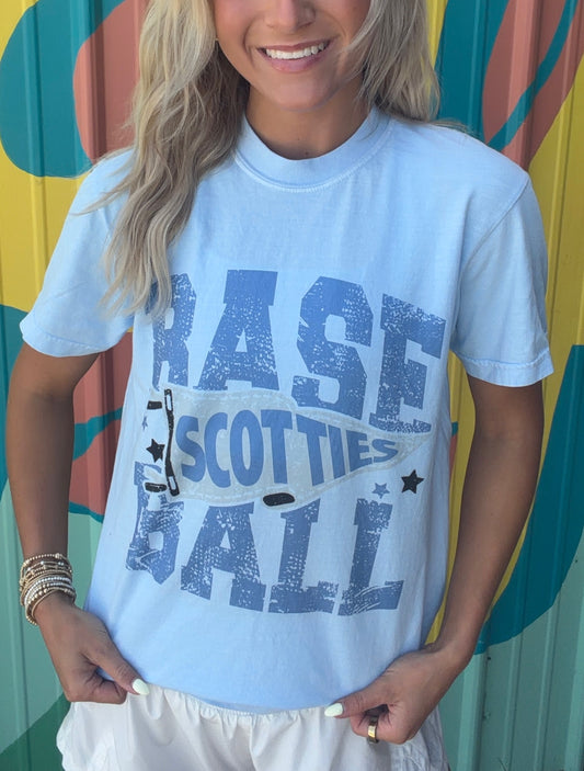 Scotties Baseball Spirit Comfort Colors Tee - Light Blue