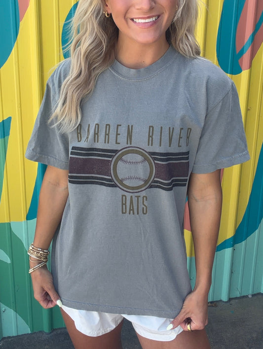 Vintage Barren River Bats Comfort Colors Tee - Dark Gray