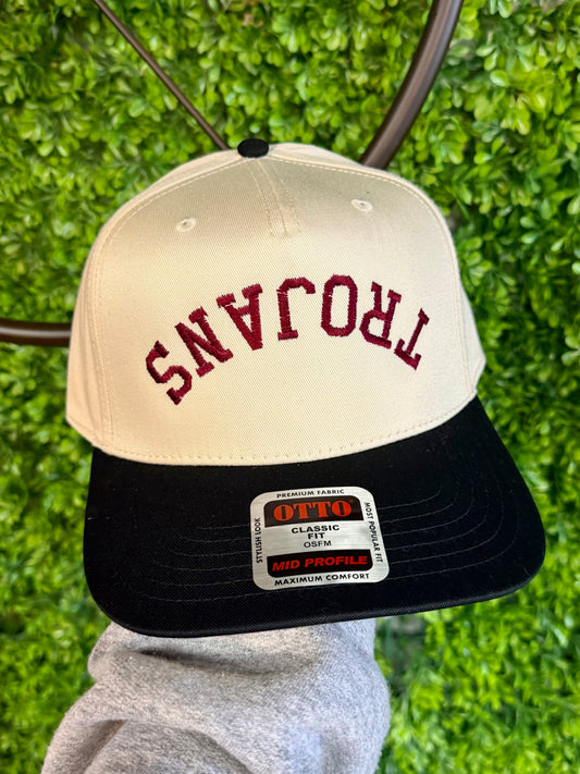 Trojans Flipside & Reverse Two Tone Vintage Hat: Black & Tan