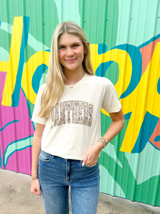 Panthers Cream & Camo Tee