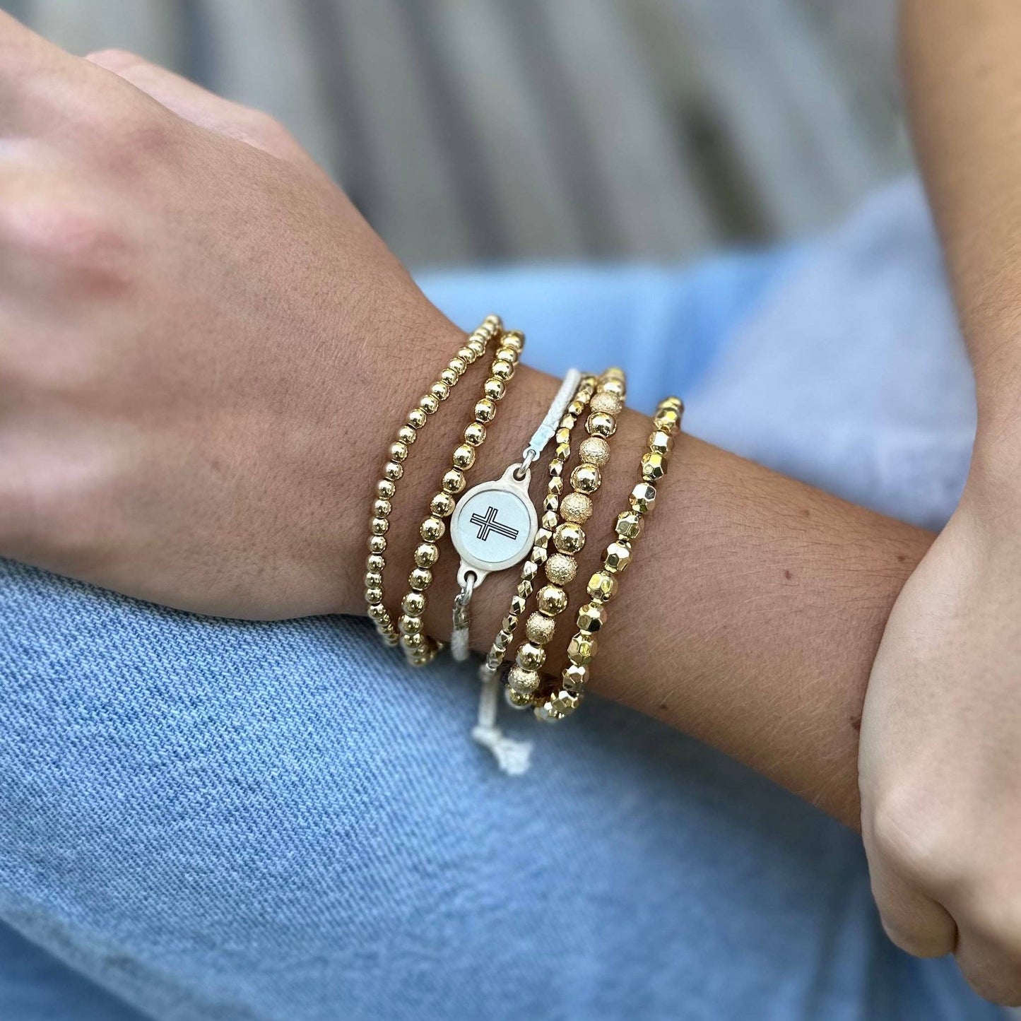 Tap To Pray® Survivor Series Bracelet: Moss + Cross