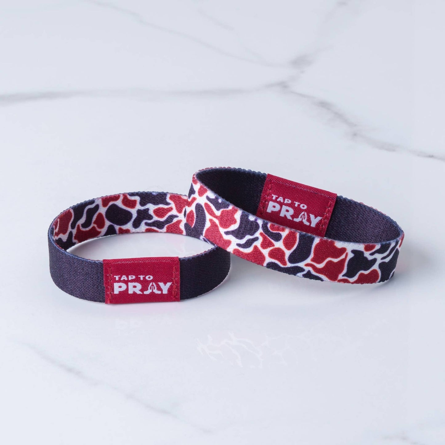 Tap To Pray™ Wristbands - Team Camo - Maroon & Black: X-Small