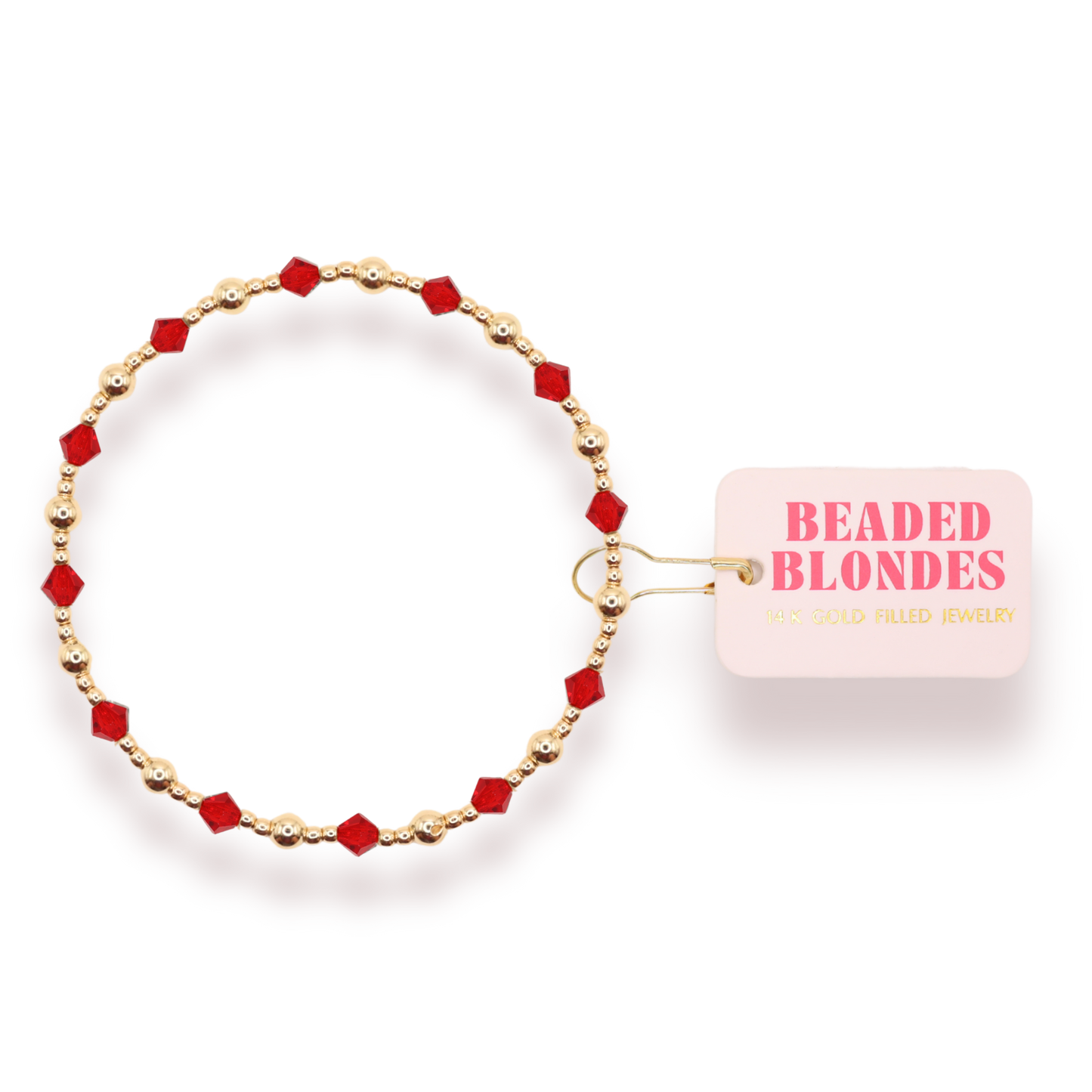 Bright Red June Bracelet: Standard 6.75 inch