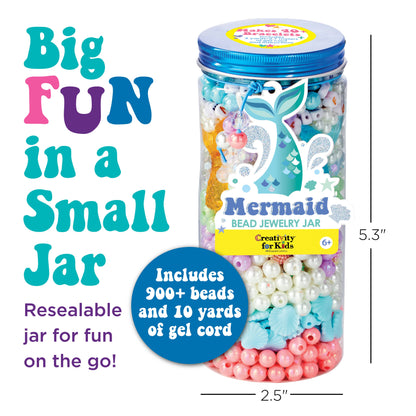 Bead Jewelry Jar Mermaid - DIY Bracelet Craft Kit for Kids