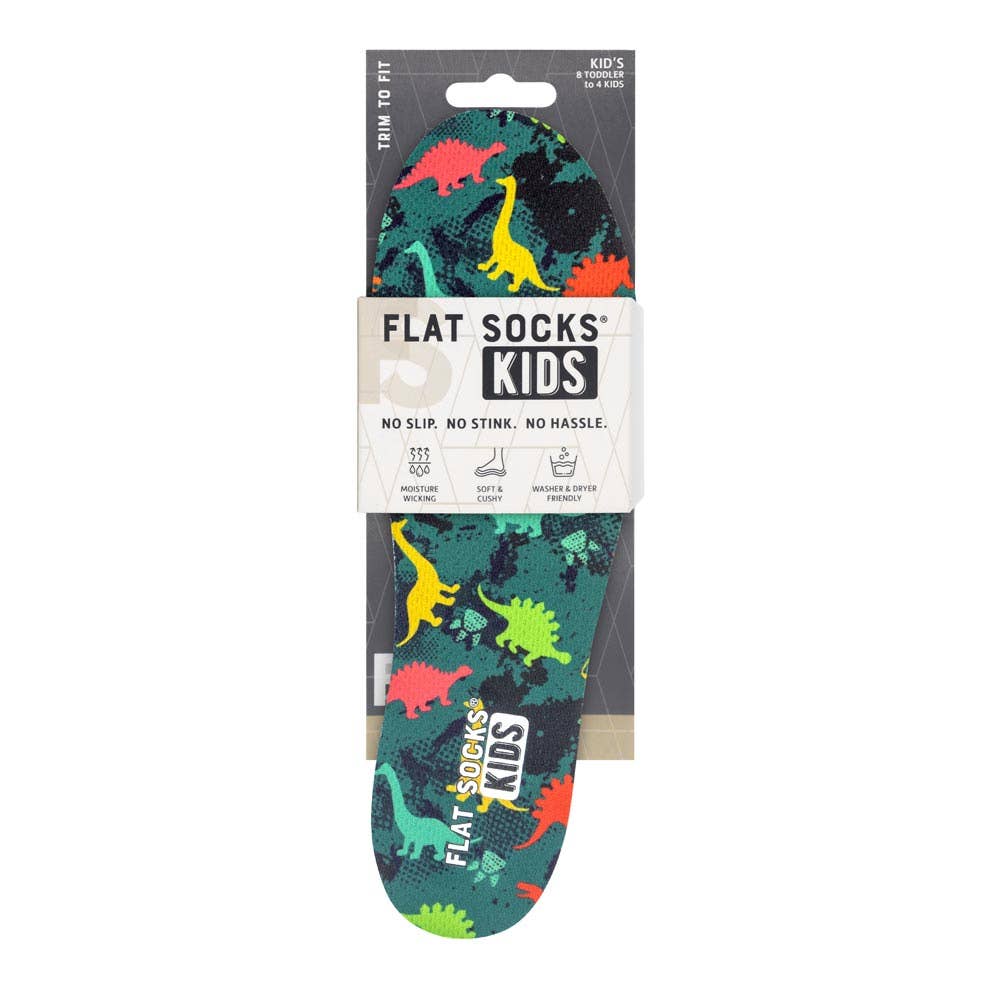 Dinosaur FLAT SOCKS Kids: 8 Toddler to 4 Kid's