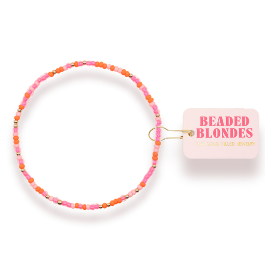 Pinks & Orange Sprinkle Bracelet (Kids Size)