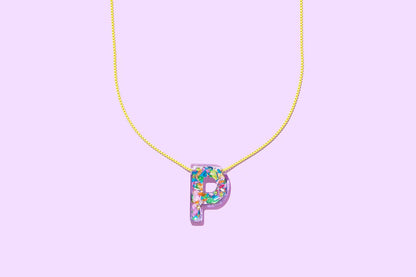 Chain Necklace - Letters - Colorful Confetti - C