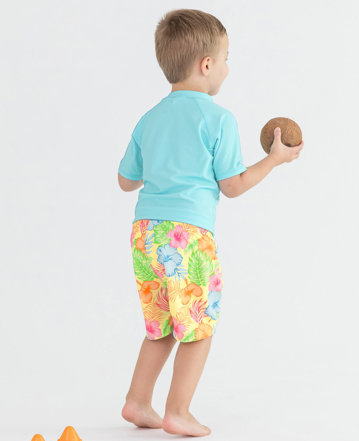 Tropical Breeze Short Sleeve Rash Guard: 3-6m / Blue