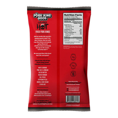 Pork King Good Stupid Hot Pork Pork Rinds  1.75oz Bag