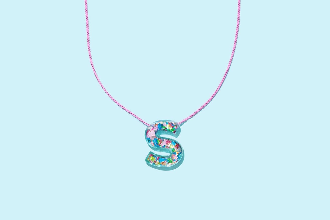 Chain Necklace - Letters - Colorful Confetti - A