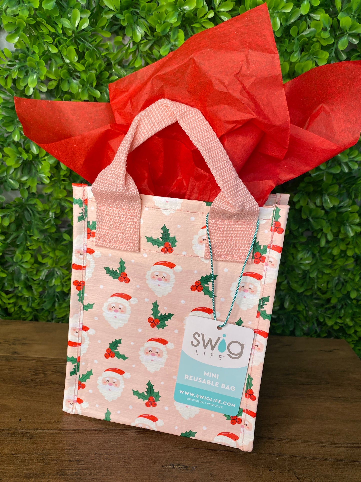 Holly Jolly Mini Reusable Gift Bag