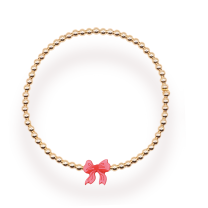 Red Bow Holiday Bracelet: Standard 6.75 Inch / Sprinkle