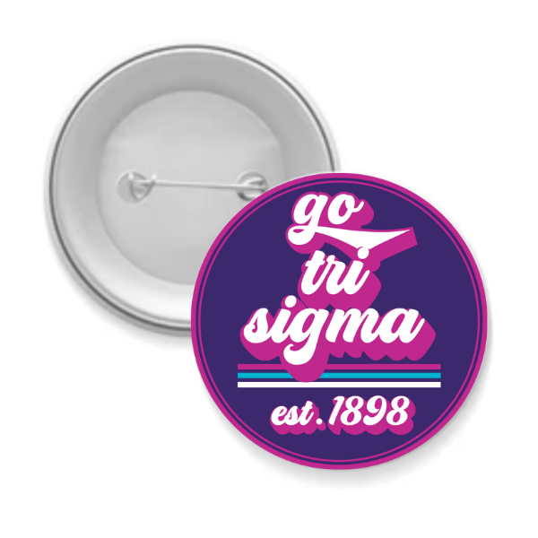 Sorority Button - Go Design: 3" Round / Chi Omega